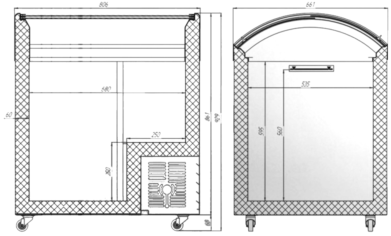 Креслення морозильна скриня Юка M200V