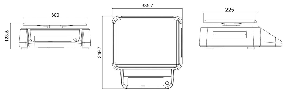 Размеры весов DIGI DS-782B, чертеж