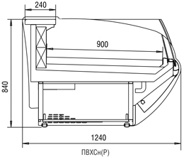 Креслення холодильних вітрин для риби Симфонія Fish