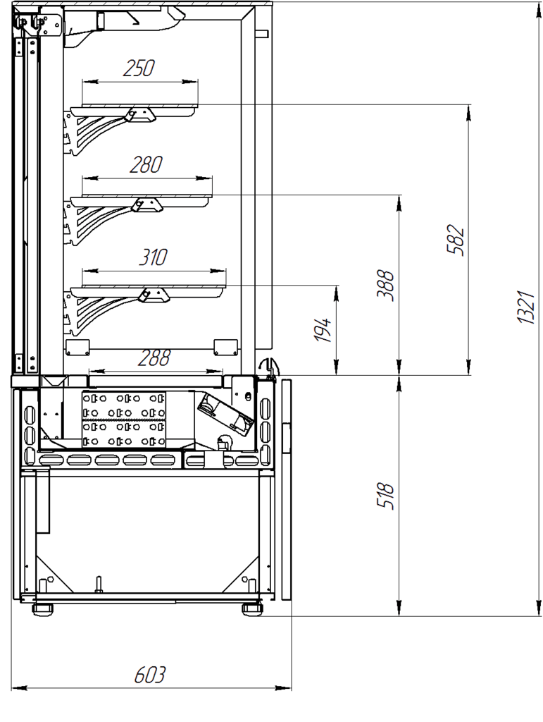 Креслення модуля Дакота Cube F Mini шириною 603 мм