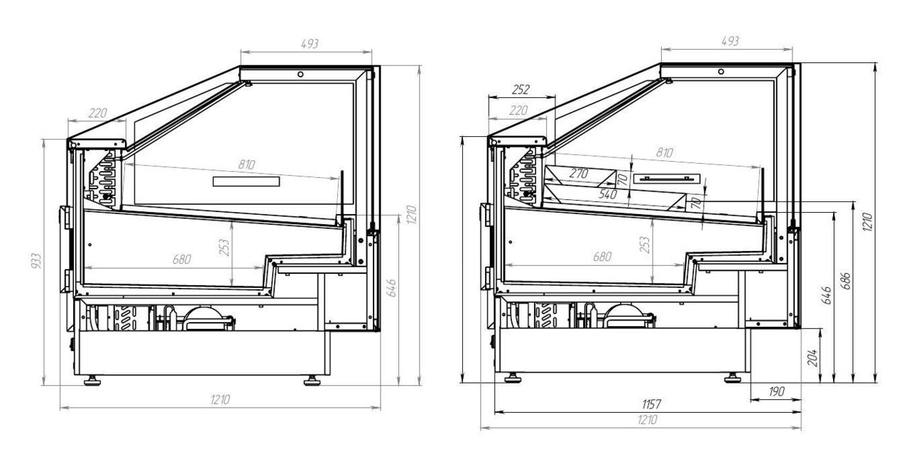 Креслення холодильної вітрини GRACIA UBC