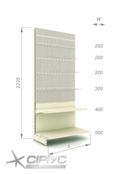 Стелаж з перфорованою задньою стінкою Modern Expo Стелаж з перфорованою задньою стінкою Modern Expo