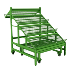 Стелаж овочевий з подіумом на колесах